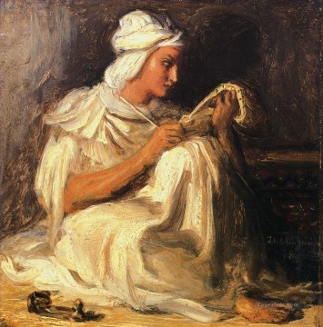 セオドア・シャセリオー Painting - ロマンチックなセオドア・シャセリオーに座る若いテレブ